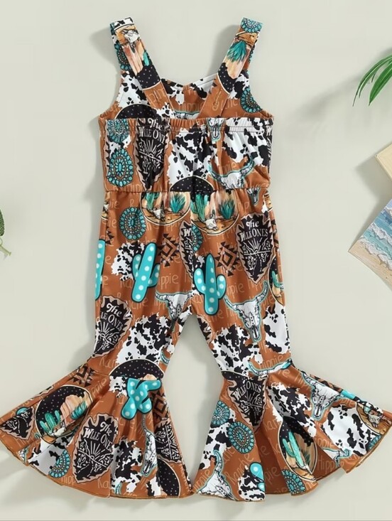 country Journey Boutique Other - NWT Western Orange and Turquoise Patterned Jumpsuit
